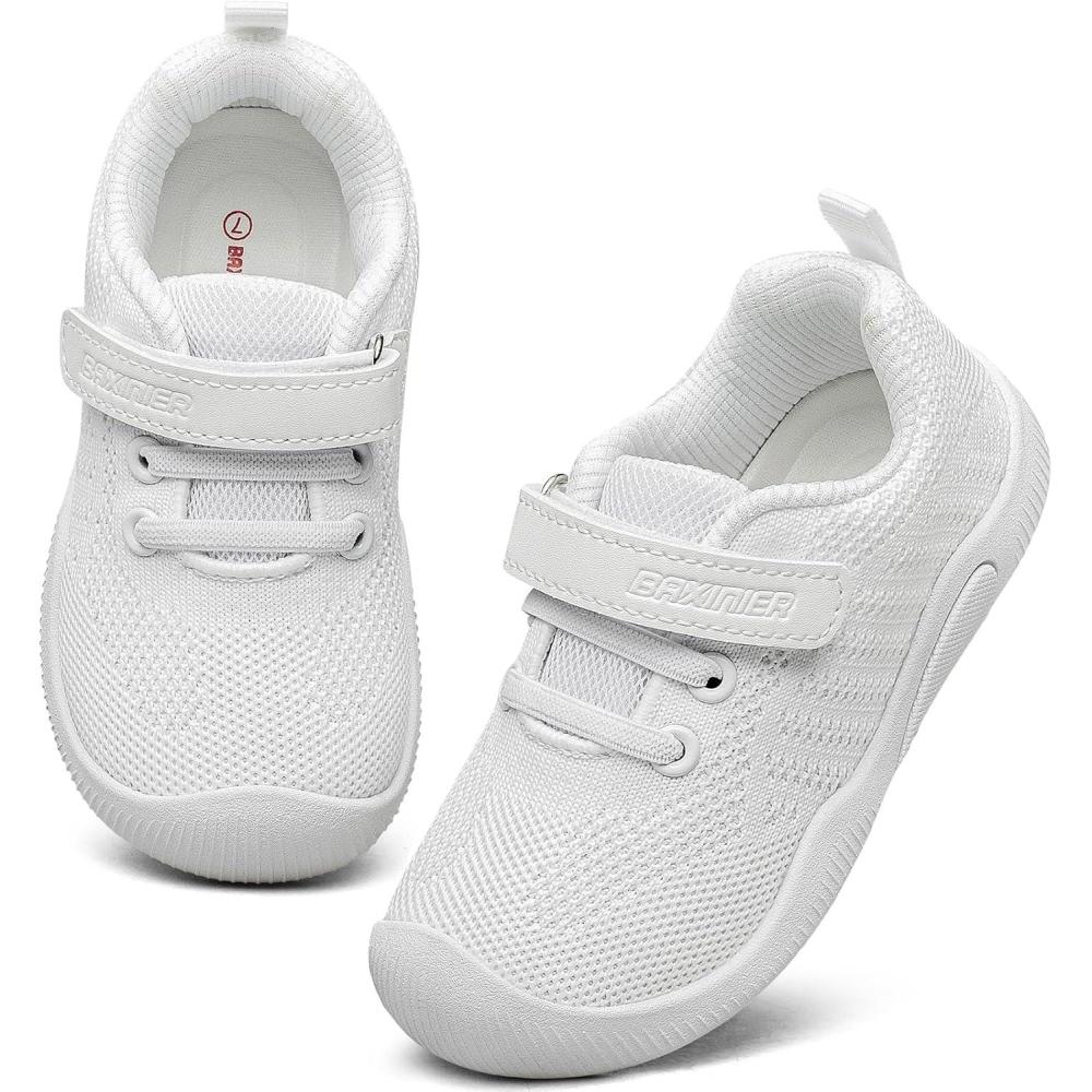 imageBAXINIER Toddler Boys Girls Sneakers Lightweight Kids Athletic Fashion Walking Tennis Running ShoesWhite 803