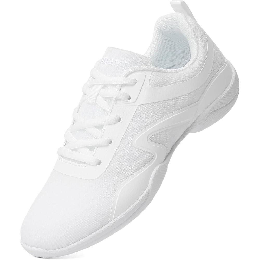 imageCheer Shoes for Youth Girls White Cheerleading Athletic Dance Shoes Tennis Sneakers for Competition Sport TrainingWhite2502