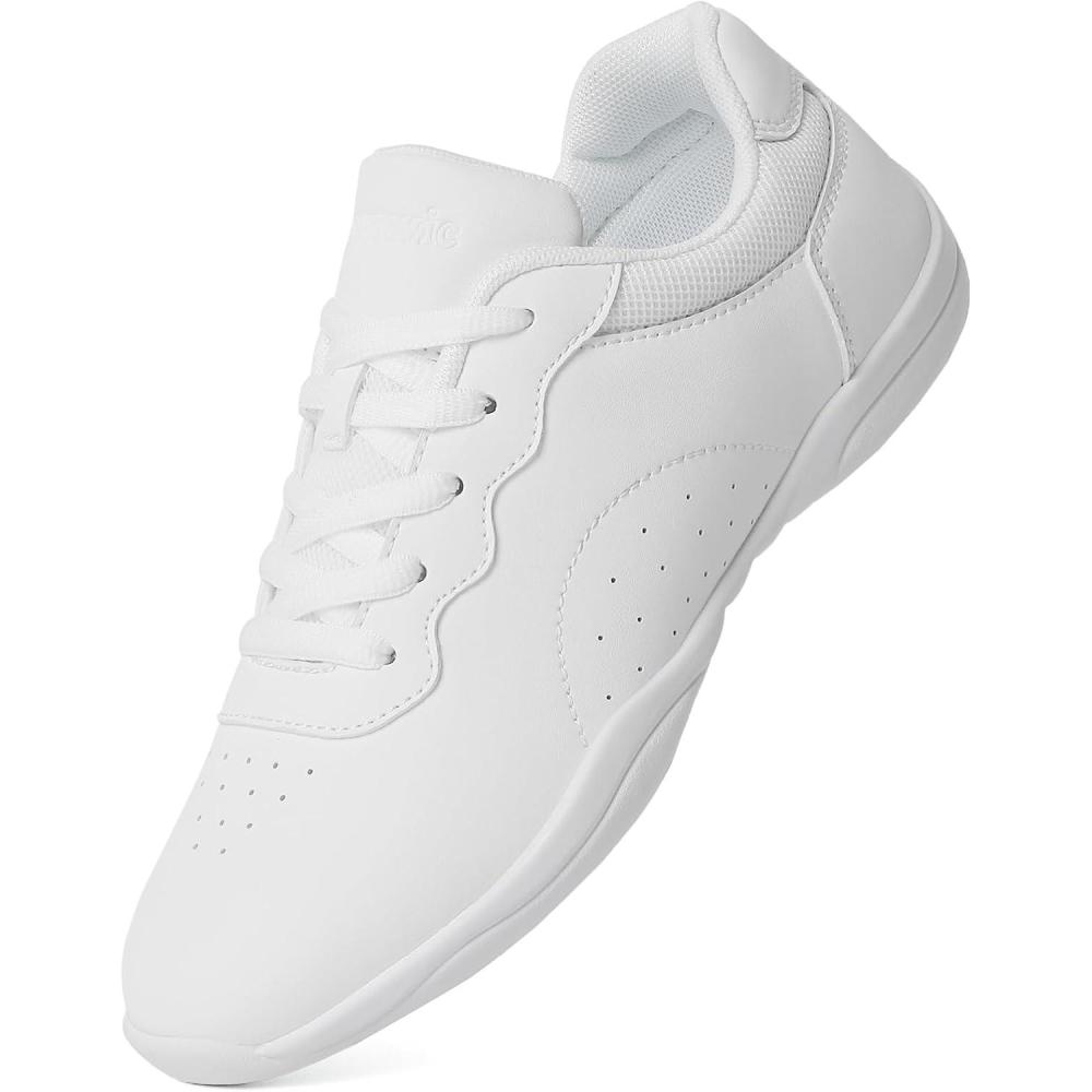 imageCheer Shoes for Youth Girls White Cheerleading Athletic Dance Shoes Tennis Sneakers for Competition Sport TrainingWhite2503