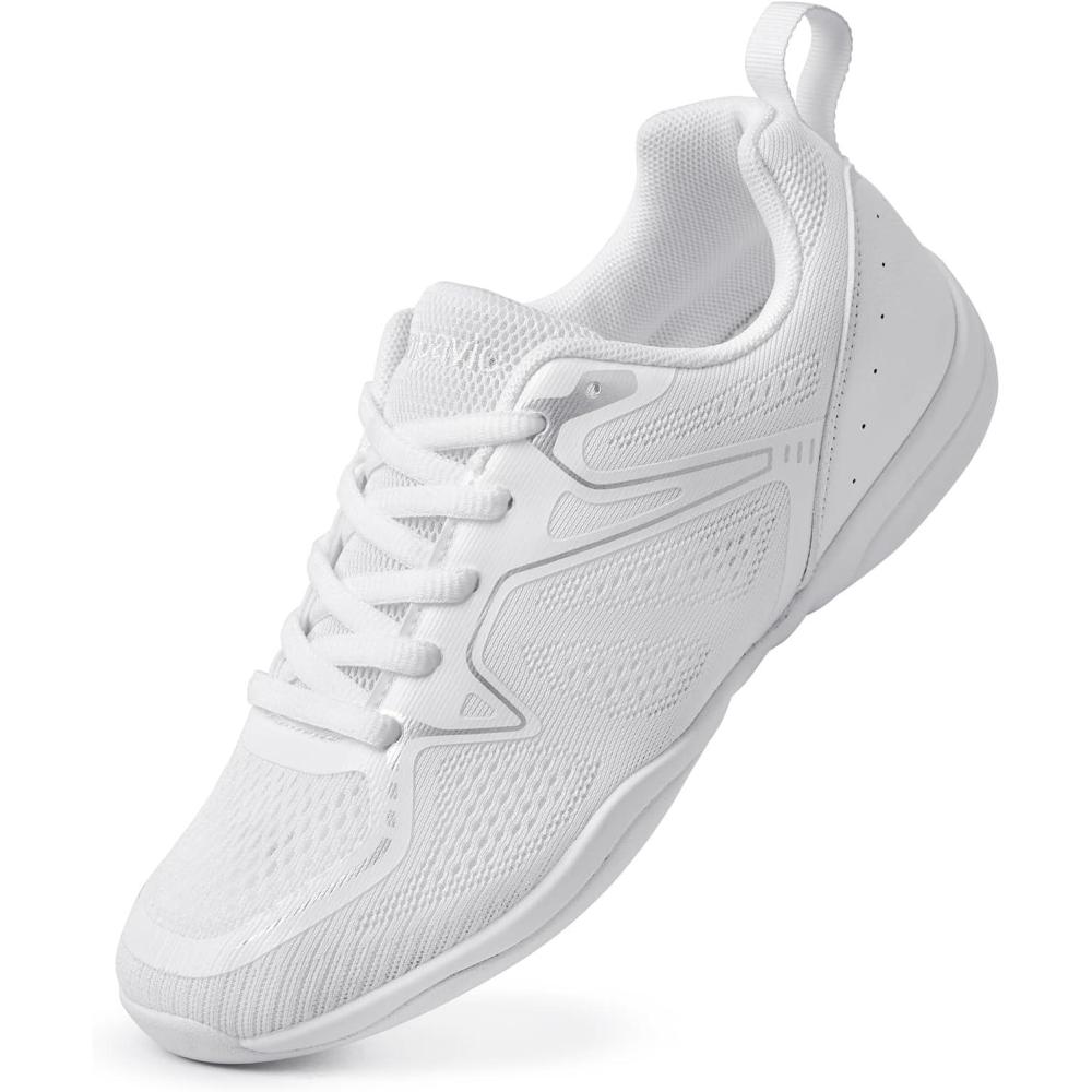 imageCheer Shoes for Youth Girls White Cheerleading Athletic Dance Shoes Tennis Sneakers for Competition Sport TrainingWhited25