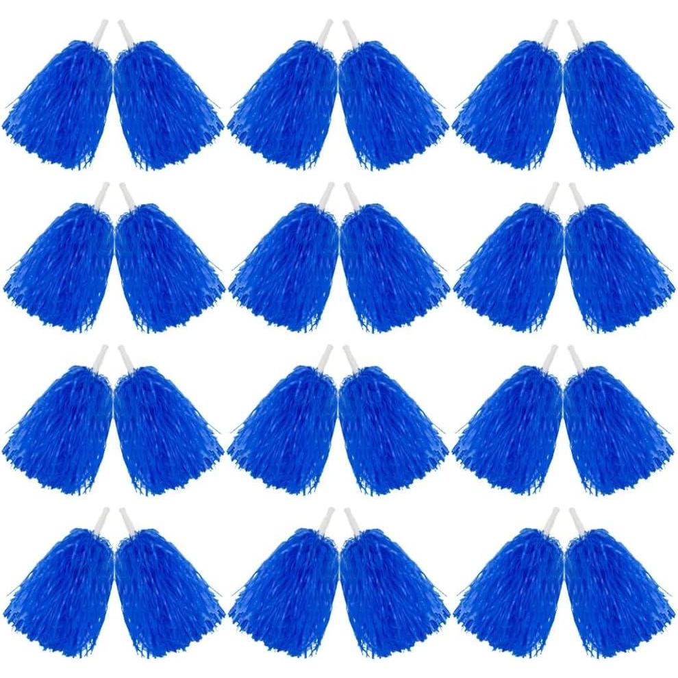 imageHooshing 122480PCS Pom Poms Cheerleading Sports Spirited Plastic Cheer Pompoms with Handles for Kids Adults Team Party Dance CheeringNavy Blue