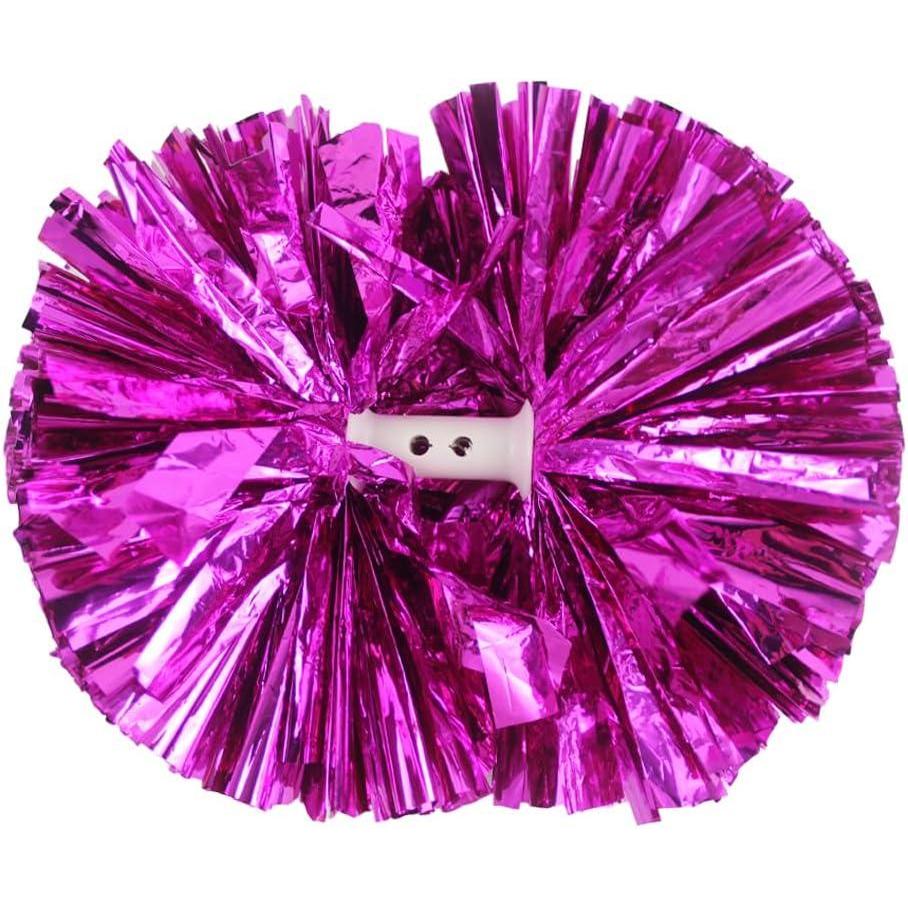 imageHooshing 2PCS Pom Poms Cheerleading Professional Cheer Pom Poms with Baton Handle No Zip Tie for Cheer Squad Team Sports Spirited Party Dance TrainingHot Pink
