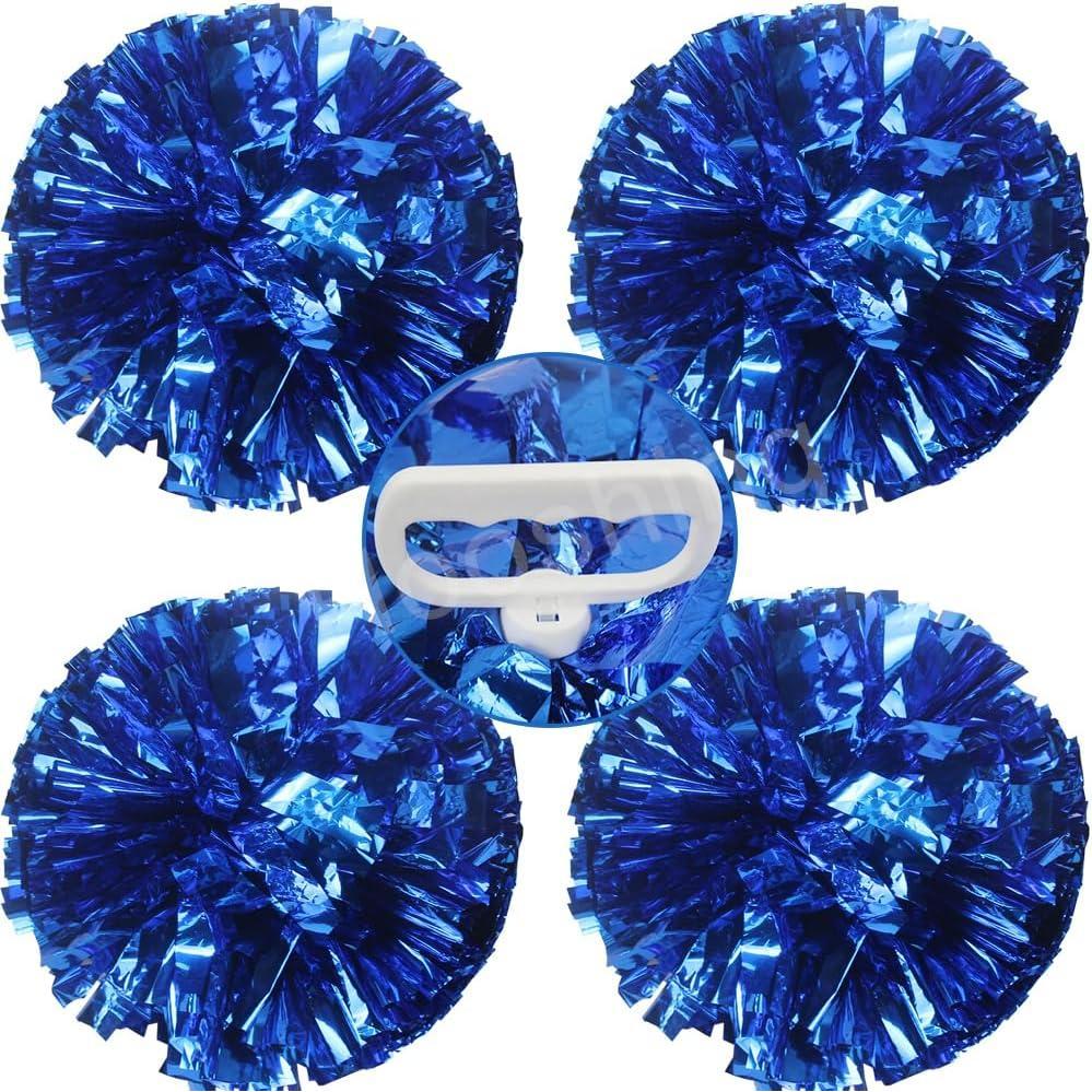 imageHooshing 4PCS Pom Poms Cheerleading with FingerFriendly Handle for Cheering Squad ampamp Dance TeamBlue