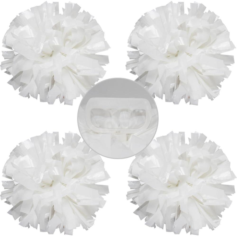 imageHooshing 4PCS Pom Poms Cheerleading with FingerFriendly Handle for Cheering Squad ampamp Dance TeamWhite