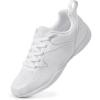 imageCheer Shoes for Youth Girls White Cheerleading Athletic Dance Shoes Tennis Sneakers for Competition Sport TrainingWhited25