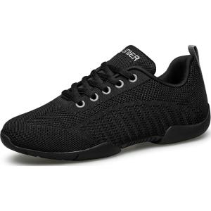 BAXINIER Girls White Cheerleading Shoes Breathable Youth Cheer Competition Sneakers Athletic Training Dance Tennis Walking Shoes(Black 851-women)