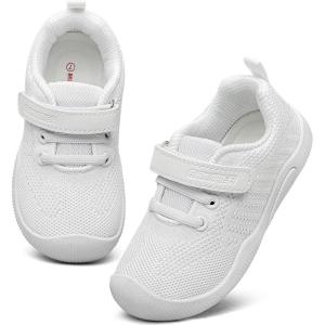 BAXINIER Toddler Boys Girls Sneakers Lightweight Kids Athletic Fashion Walking Tennis Running Shoes(White 803)