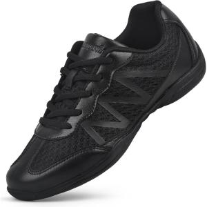 Cheer Shoes for Youth Girls White Cheerleading Athletic Dance Shoes Tennis Sneakers for Competition Sport Training(Black2406)