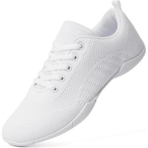 Cheer Shoes for Youth Girls White Cheerleading Athletic Dance Shoes Tennis Sneakers for Competition Sport Training(White2405)