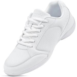 Cheer Shoes for Youth Girls White Cheerleading Athletic Dance Shoes Tennis Sneakers for Competition Sport Training(White2501)