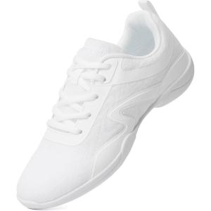 Cheer Shoes for Youth Girls White Cheerleading Athletic Dance Shoes Tennis Sneakers for Competition Sport Training(White2502)