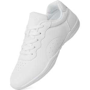 Cheer Shoes for Youth Girls White Cheerleading Athletic Dance Shoes Tennis Sneakers for Competition Sport Training(White2503)
