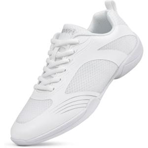 Cheer Shoes for Youth Girls White Cheerleading Athletic Dance Shoes Tennis Sneakers for Competition Sport Training(White2505)