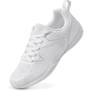 Cheer Shoes for Youth Girls White Cheerleading Athletic Dance Shoes Tennis Sneakers for Competition Sport Training(White_d25)