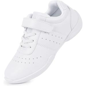 Cheer Shoes for Youth Girls White Cheerleading Athletic Dance Shoes Tennis Sneakers for Competition Sport Training(White-girl)