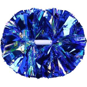 Hooshing 2 Pack Cheerleading Pom Poms with Baton Handle Rainbow Colorful Cheer Pom Poms for Sports Team Spirit Cheering Kids Adults(Blue)