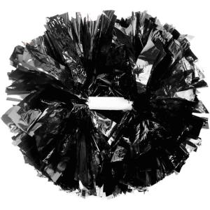 Hooshing 2/6/12PCS Cheerleading Pom Poms with Baton Handle for Team Spirit Sports Dance Cheering Kids Adults(Black)