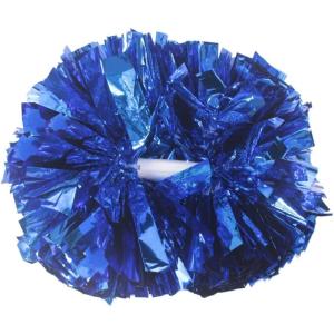 Hooshing 2/6/12PCS Cheerleading Pom Poms with Baton Handle for Team Spirit Sports Dance Cheering Kids Adults(Blue)