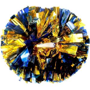 Hooshing 2/6/12PCS Cheerleading Pom Poms with Baton Handle for Team Spirit Sports Dance Cheering Kids Adults(Blue and Gold)