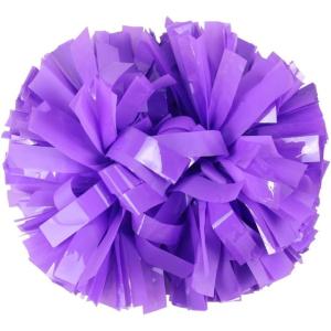 Hooshing 2/6/12PCS Cheerleading Pom Poms with Baton Handle for Team Spirit Sports Dance Cheering Kids Adults(Macaron Light Purple)