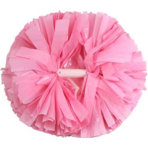 Hooshing 2/6/12PCS Cheerleading Pom Poms with Baton Handle for Team Spirit Sports Dance Cheering Kids Adults(Macaron Pink)