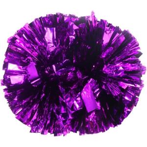 Hooshing 2/6/12PCS Cheerleading Pom Poms with Baton Handle for Team Spirit Sports Dance Cheering Kids Adults(Purple)