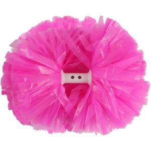 Hooshing 2PCS Pom Poms Cheerleading Professional Cheer Pom Poms with Baton Handle (No Zip Tie) for Cheer Squad Team Sports Spirited Party Dance Training(Pink)