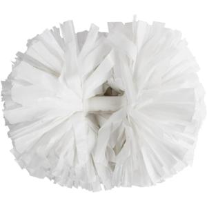 Hooshing 2PCS Pom Poms Cheerleading Professional Cheer Pom Poms with Baton Handle (No Zip Tie) for Cheer Squad Team Sports Spirited Party Dance Training(White)