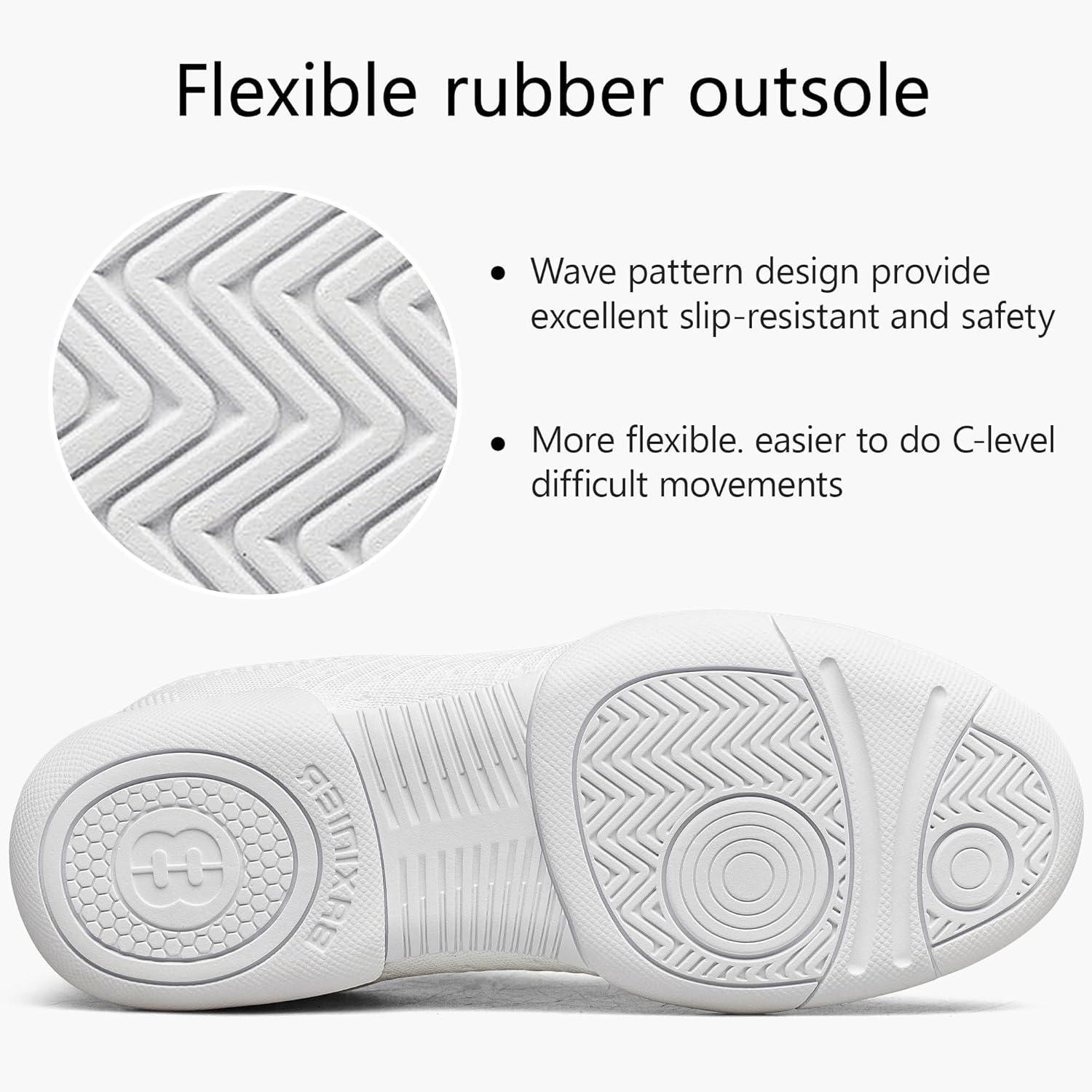 imageBAXINIER Girls White Cheerleading Shoes Lightweight Youth Cheer Competition Sneakers Kid Training Dance Tennis ShoesWhite 217