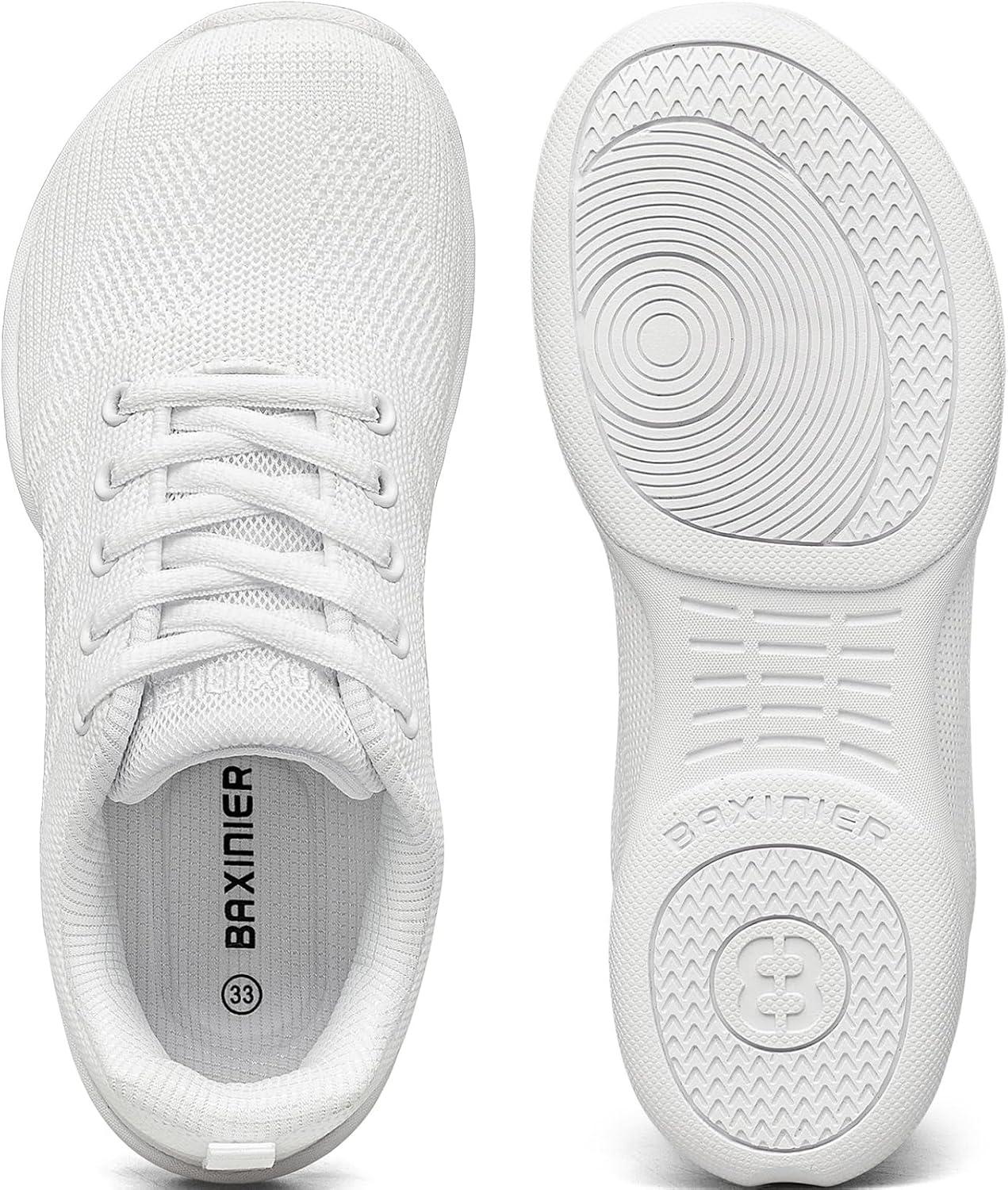 imageBAXINIER Girls Wide Cheer Shoes Toddler White Cheerleading Shoes Lightweight Youth Competition Training Dance Tennis SneakersWhite 220