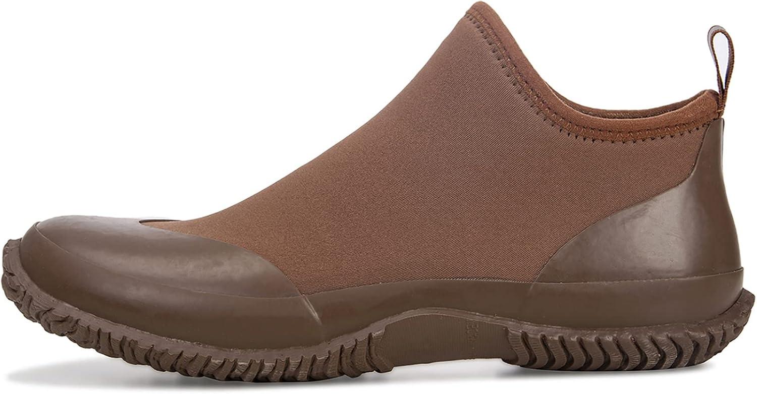 imageBAXINIER Waterproof Garden Shoes Mens Lightweight Low Short Rain Footwear Outdoor Neoprene Rubber BootsBrown 238