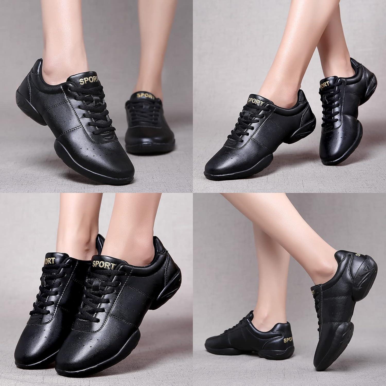 image:imageBAXINIER Girls White Cheerleading Dance Shoes Athletic Training Tennis Breathable Youth Competition Cheer SneakersBlack 610