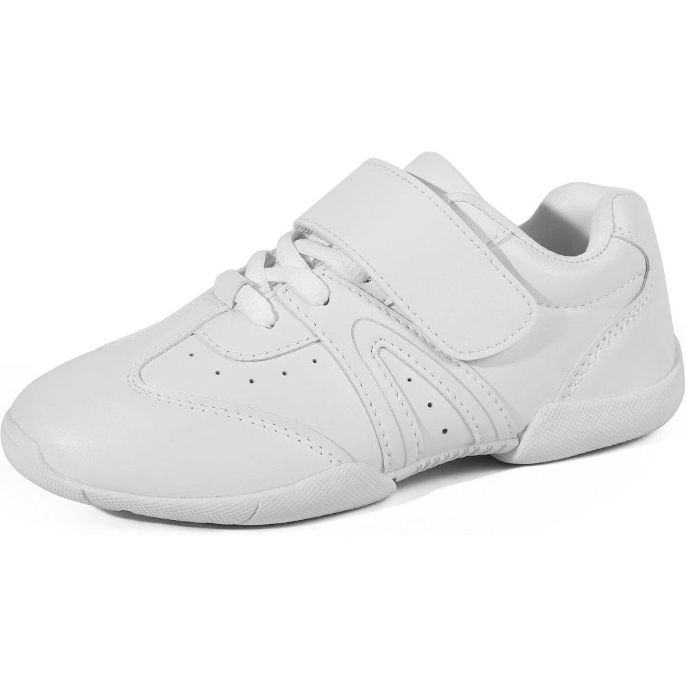 image:imageBAXINIER Girls White Cheerleading Shoes Lightweight Youth Competition Cheer Sneakers Kids Training Dance Tennis ShoesWhite 857