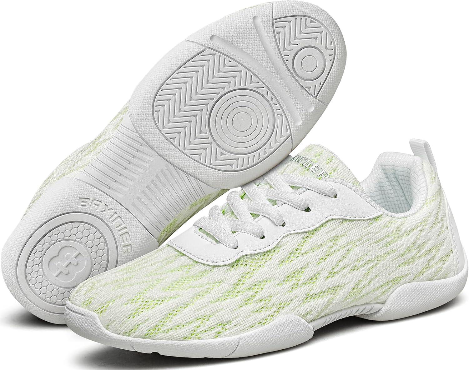 image:imageBAXINIER Girls Tennis Shoes Lightweight LaceUp Kids Sneakers for Cheerleading Running Walking Little KidBig KidWhite 211