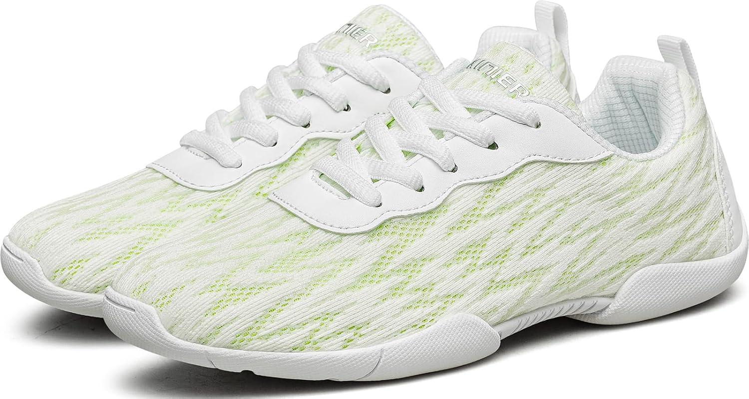 image:imageBAXINIER Girls Tennis Shoes Lightweight LaceUp Kids Sneakers for Cheerleading Running Walking Little KidBig KidWhite 211