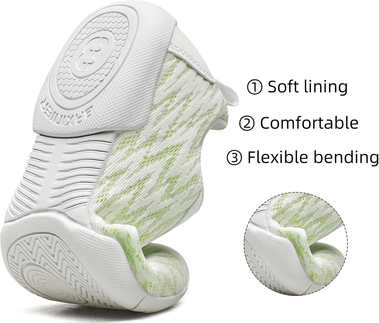 image:imageBAXINIER Girls Tennis Shoes Lightweight LaceUp Kids Sneakers for Cheerleading Running Walking Little KidBig KidWhite 211