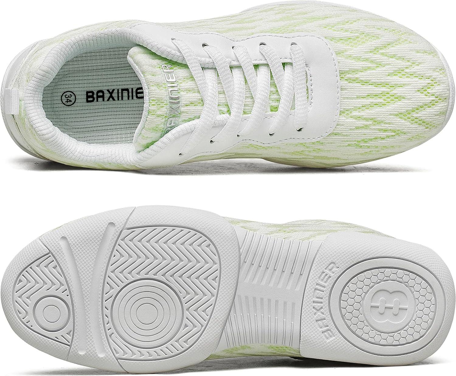 image:imageBAXINIER Girls Tennis Shoes Lightweight LaceUp Kids Sneakers for Cheerleading Running Walking Little KidBig KidWhite 211