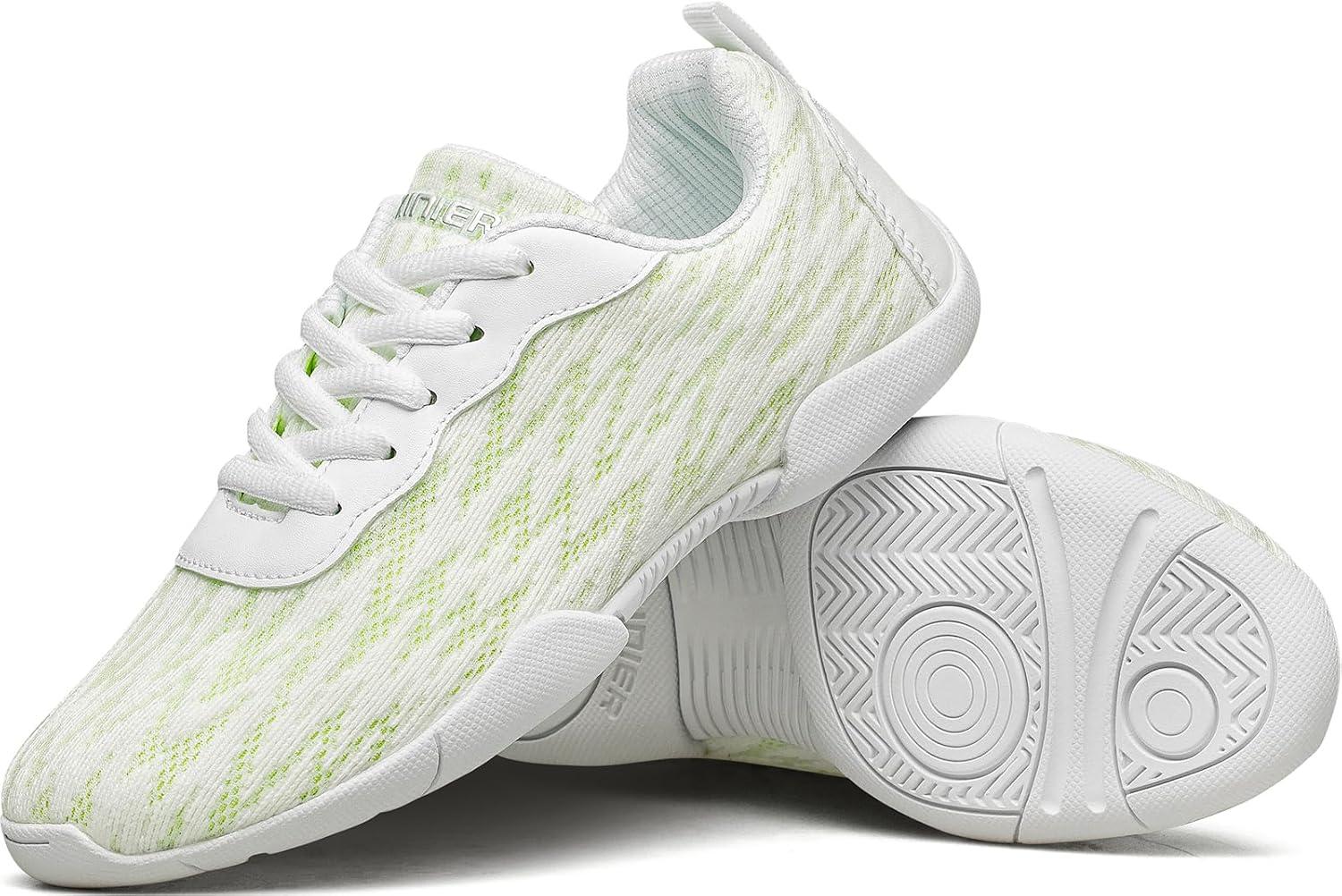 image:imageBAXINIER Girls Tennis Shoes Lightweight LaceUp Kids Sneakers for Cheerleading Running Walking Little KidBig KidWhite 211